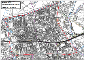 Current proposal for Roman Road Neighbourhood Plan's Boundary area.
